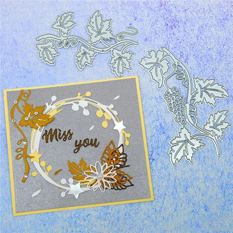 Металлические Вырубные штампы YaMinSanNiO в виде ветвей винограда для рукоделия