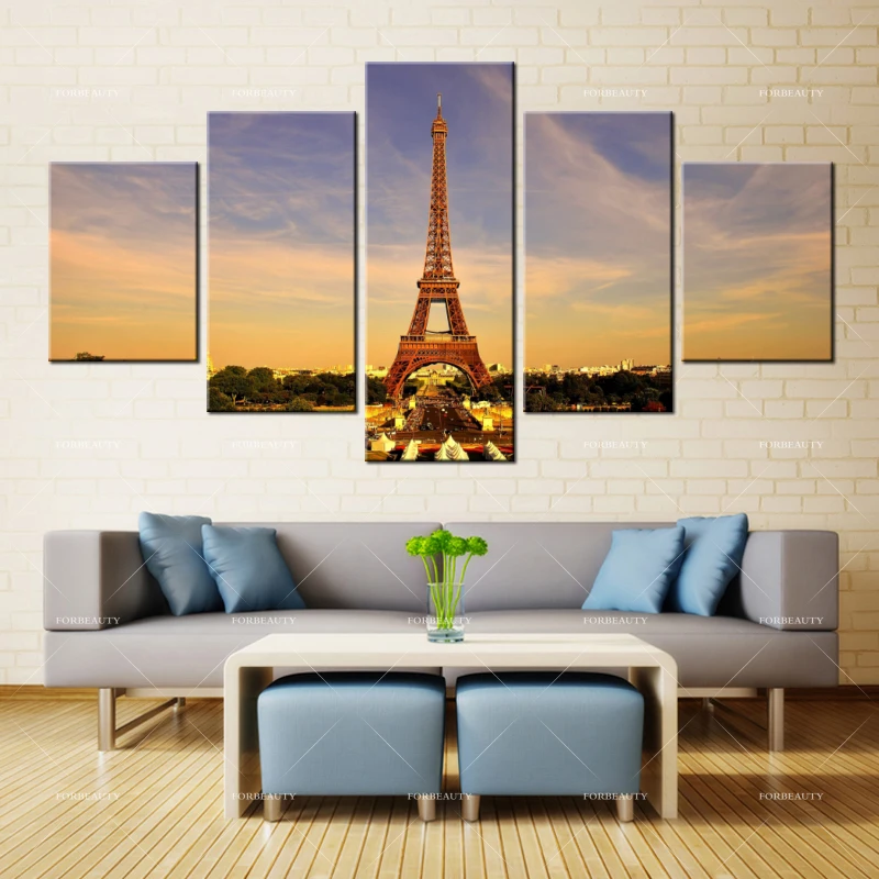 

Forbeauty Canvas Painting Wall Art Tower_paris Spray Printing Waterproof Ink Home Decor Oil Paintings Abstract American Style