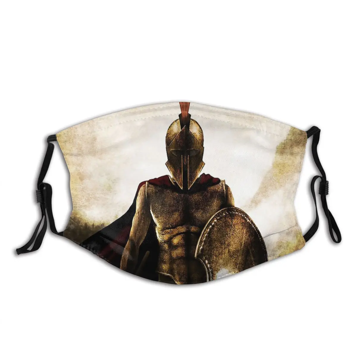 

Spartan Warrior Field Shield Greece Hero Greek Gladiator Washable Trendy Mouth Face Mask Anti Haze Cold Proof with Filter Winter
