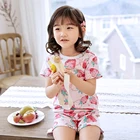 Пижамный комплект детский, летний, дышащий, 2 шт., для мальчиков и девочек, футболки и шорты