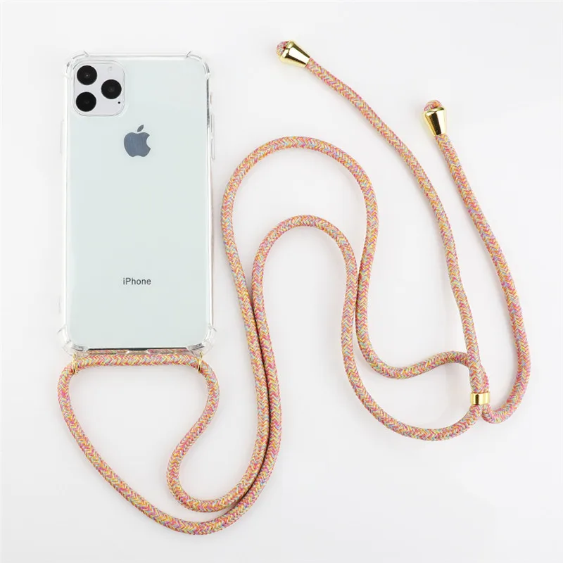 Однотонный чехол Lovebay с цепочкой и шнурком для iPhone 11 Pro X XR XS Max 7 8 Plus мягкий