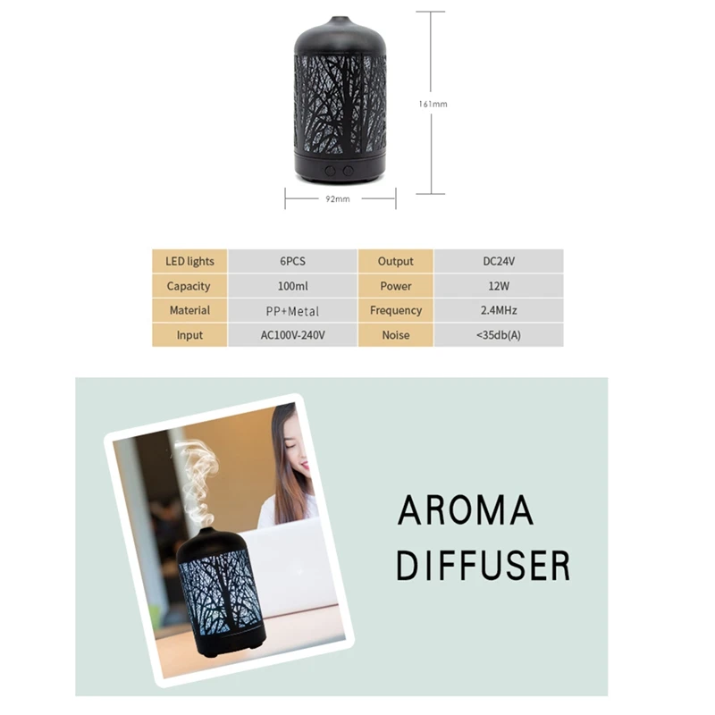 

Iron Humidifier,Aromatherapy,Portable Home Office,7 Color Night Light