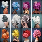 Алмазная 5d Вышивка сделай сам с девушкой и цветком, алмазная живопись, вышивка крестиком, портрет стразы, мозаика, украшение для дома, Новогодний подарок