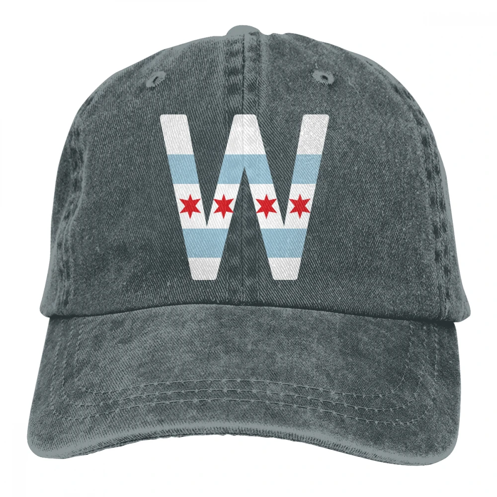 Fly The W Chicago Flag Casquette черные унисекс Мужские Женские джинсовые бейсболка с ремешком