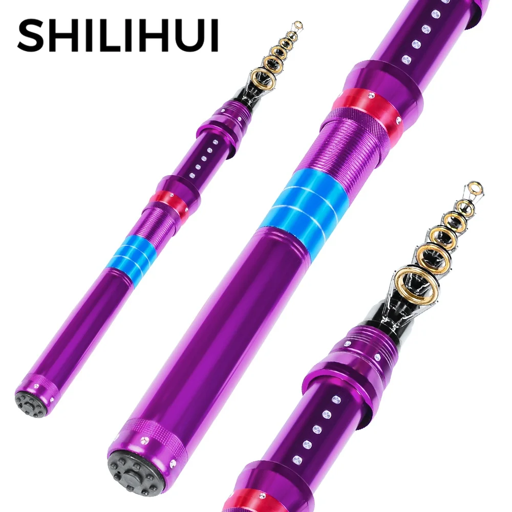 

SHILIHUI 1 шт. 1,5-3,6 м высокоуглеродистая телескопическая удочка, удочка для джиггинга с металлической ручкой, морская удочка, рыболовные снасти ...