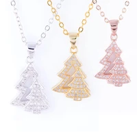 diy collares para mujer accessories new copper micro inlaid zircon christmas tree lovers colgantes 2021 collares para mujer