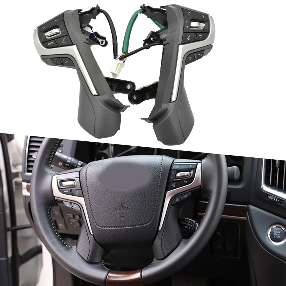 

High Quality Car Accessories For 2017 2018 Toyota Land Cruiser Prado buttons Steering Wheel Control Buttons