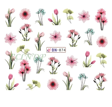 Наклейка для ногтей художественное украшение слайдер сексуальный пион роза