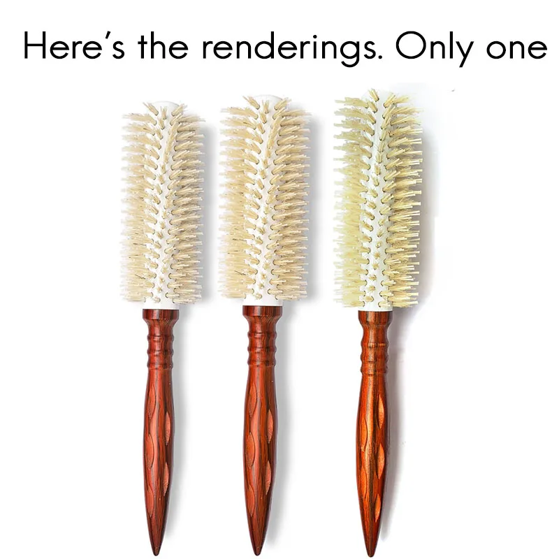 

Wood Hair Round Brush Antistatic Heat Resistant Boar Bristle Hair Curl Brush Salon Wooden Round Hairdressing Hairbrush