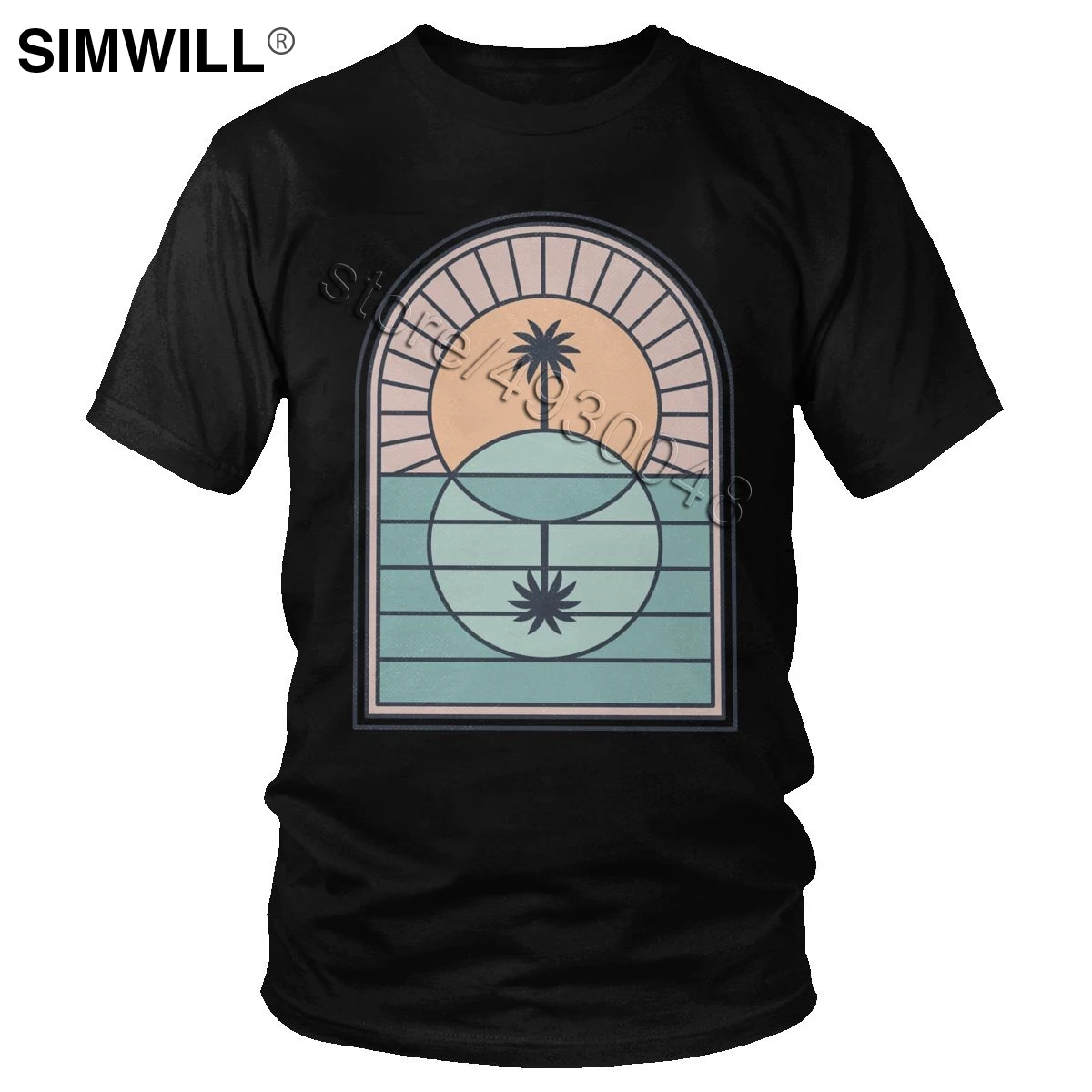 Футболка мужская с геометрическим рисунком модная тенниска из хлопка в