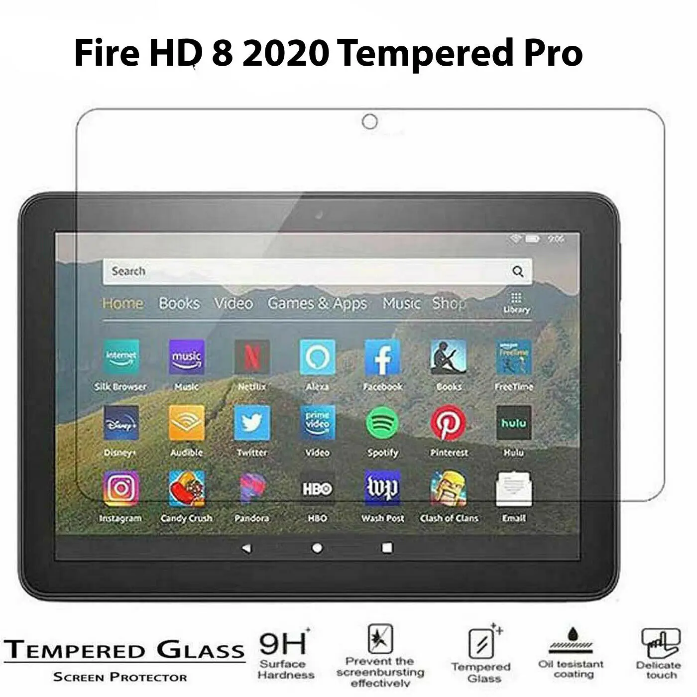 

Закаленное стекло для Amazon Fire HD 8 2020 10-го поколения Защитная крышка для экрана планшета