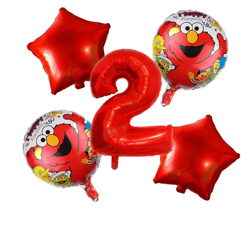 5 шт./компл. шары Улица Сезам с мультяшными цифрами украшения для дня рождения