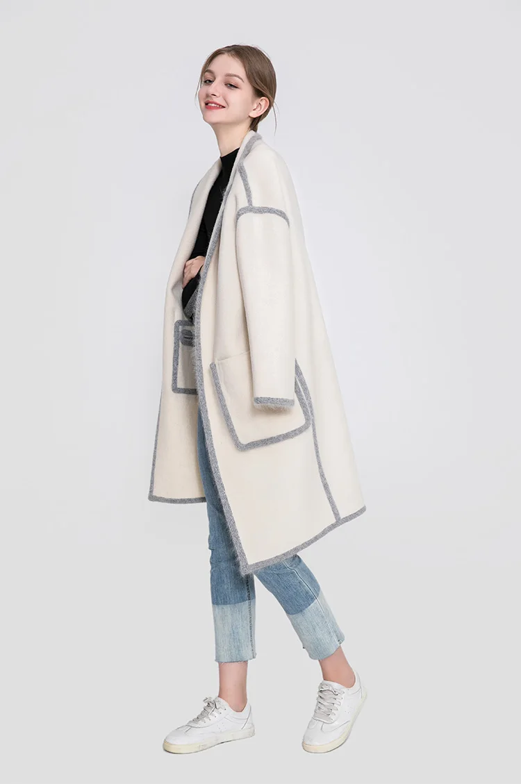 

New designed oem service women luxury cashmere winter Warm and breathable coat