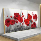 Картина на холсте с изображением Красного мака, акварельные плакаты и принты, Настенная картина для декора гостиной