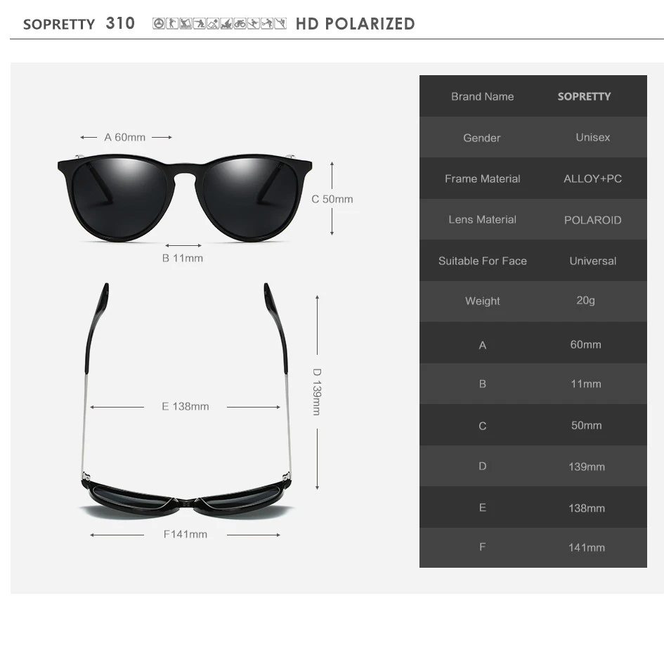 Солнцезащитные очки унисекс Классические поляризационные кошачий глаз с