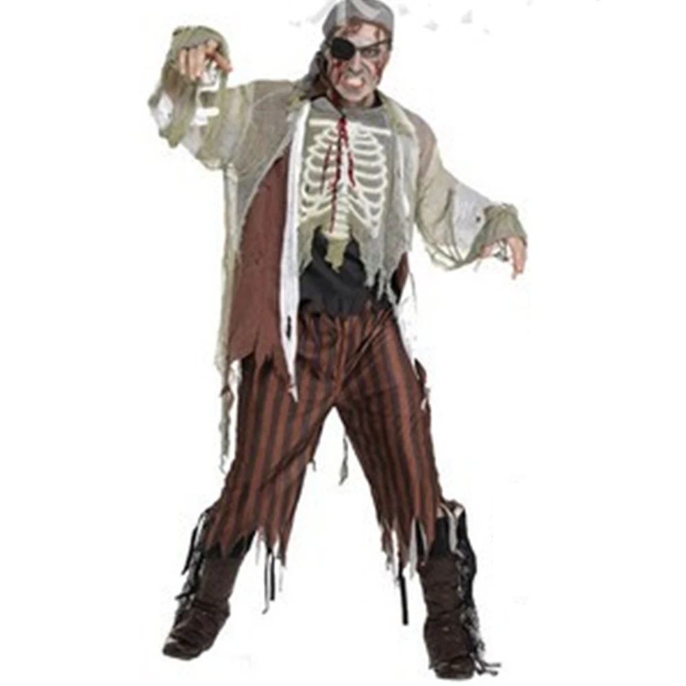 Adults Halloween Complete Zombie+Mask Fancy Dress Horror Costume Mens Cosplay Outfits Party Mens Fancy Dress Costume