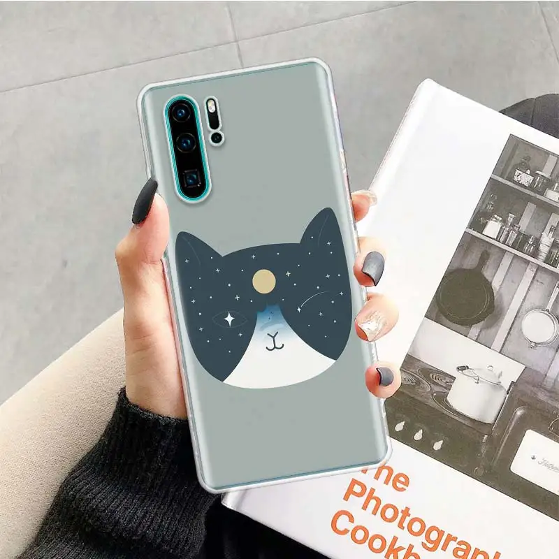 

Abstract Art Cat Mount Fuji Japan Landscape Phone Case for Huawei P20 P30 P40 P Smart Z + P10 Mate 30 10 20 Lite Pro Silicone Sh