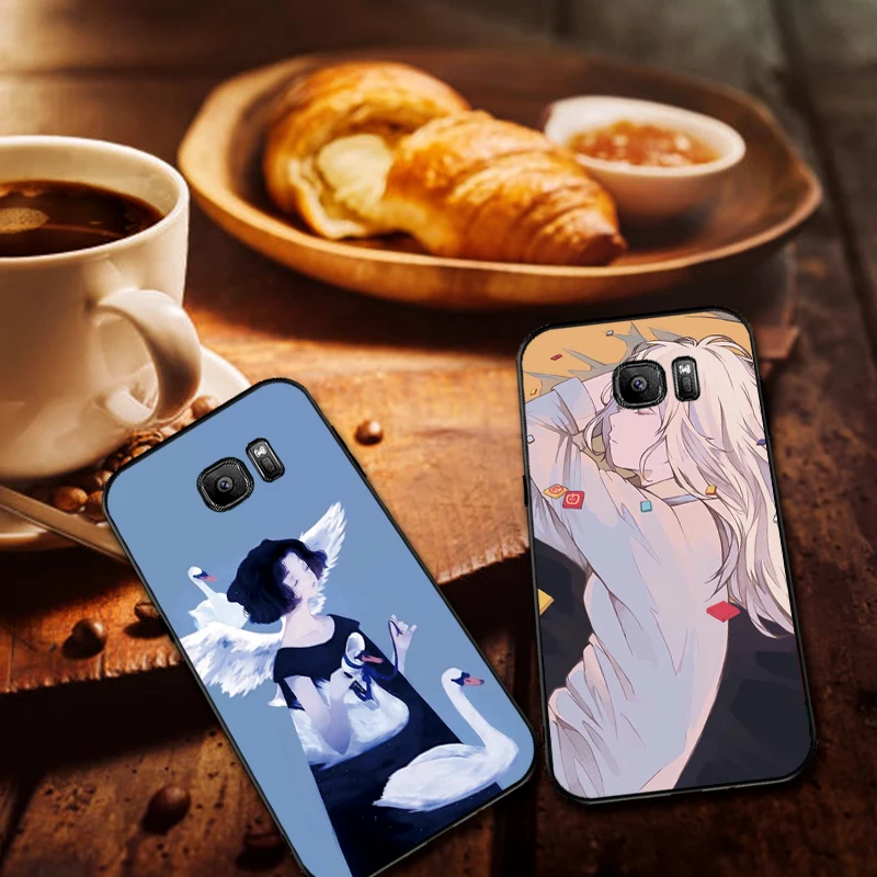 Роскошный черный чехол для samsung A3 4 5 6 plus A8 9 A10 A20 30 A40 50 A60 A70 2017 M40 J6 крышка девушка и