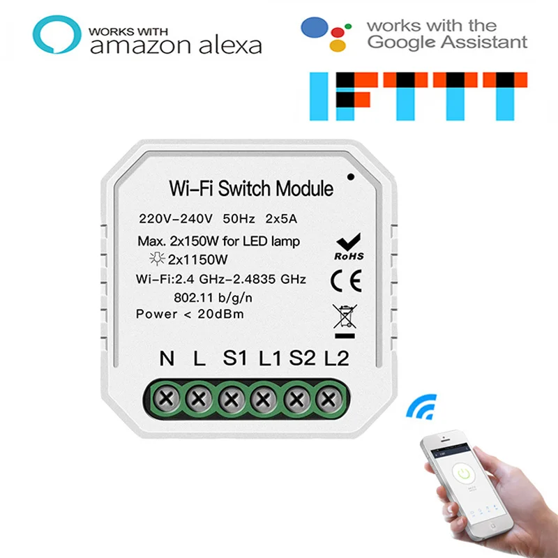 Умный светильник Wifi переключатель Diy модуль выключателя Smart Life/Tuya APP