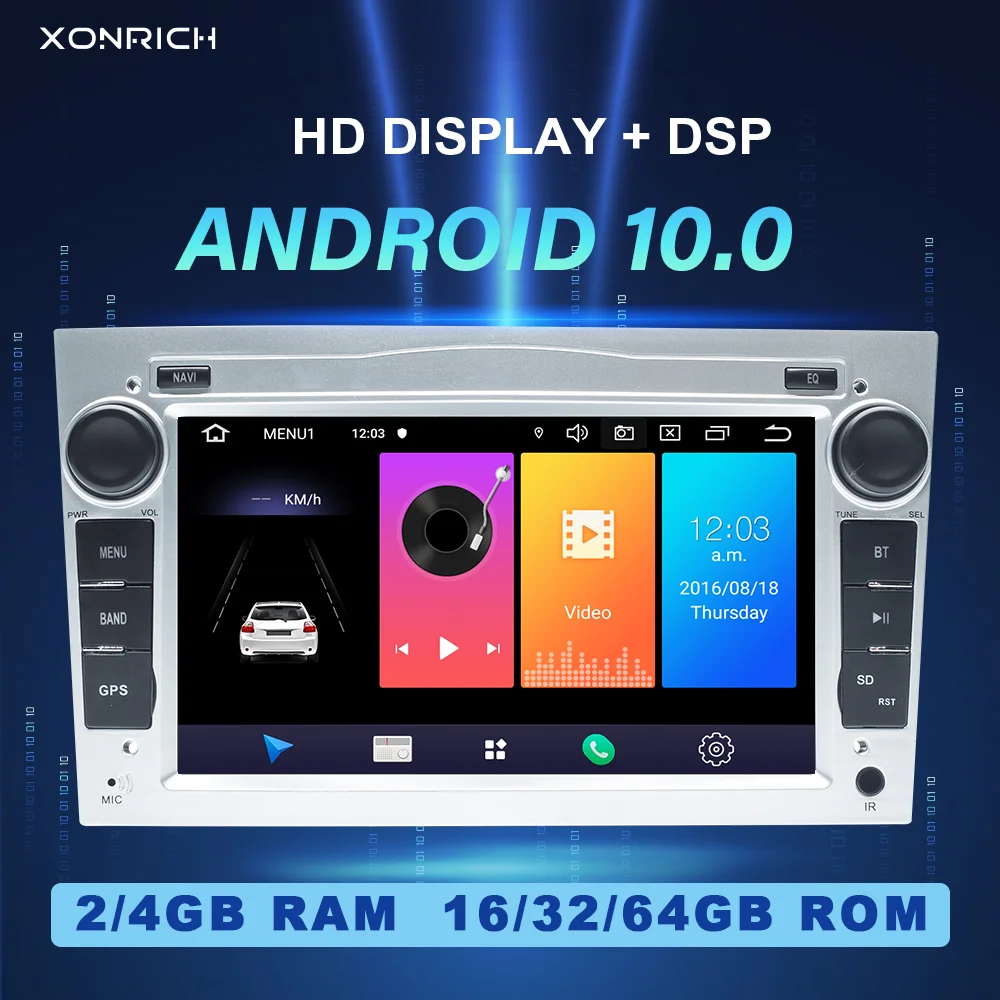 Автомобильный мультимедийный плеер 2DIN Android 10 без DVD-плеера для Opel Vivaro Zafira B Vectra C Corsa