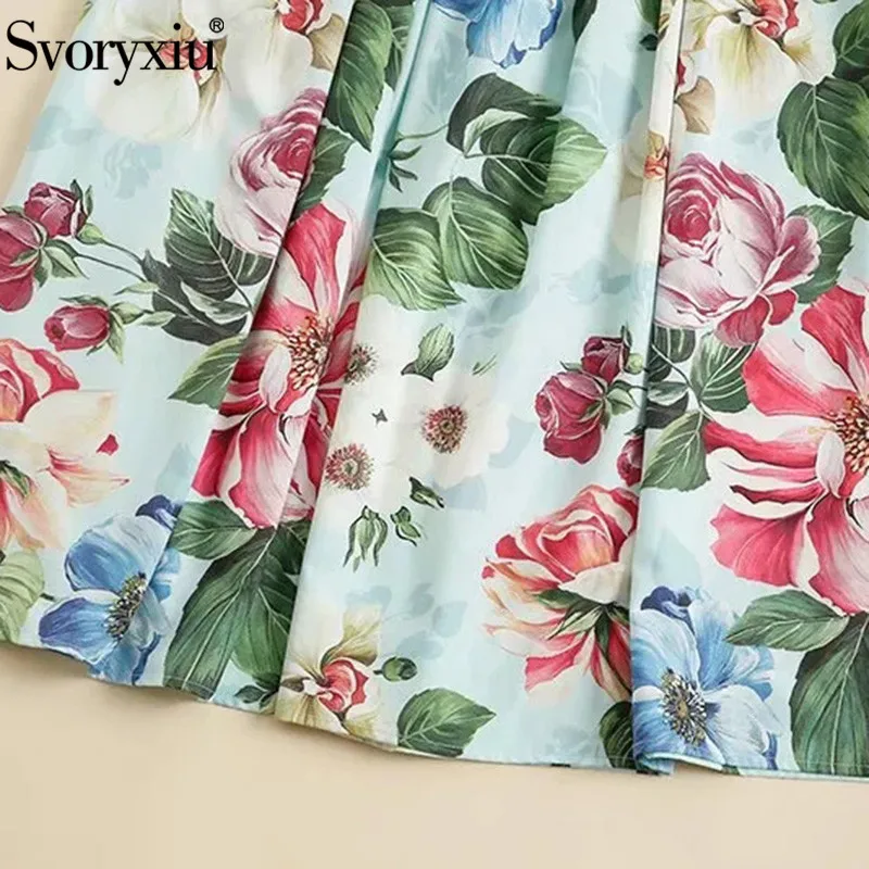 

Svoryxiu Runway Designer Summer Maxi Dress Women's Comfortable Elastic Elastic Flower Print Off Shoulder Sexy Long Dresses