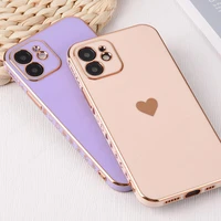 electroplated phone case for iphone 13 pro camera lens protection funda coque for iphone 12 11 pro max plating shockproof case