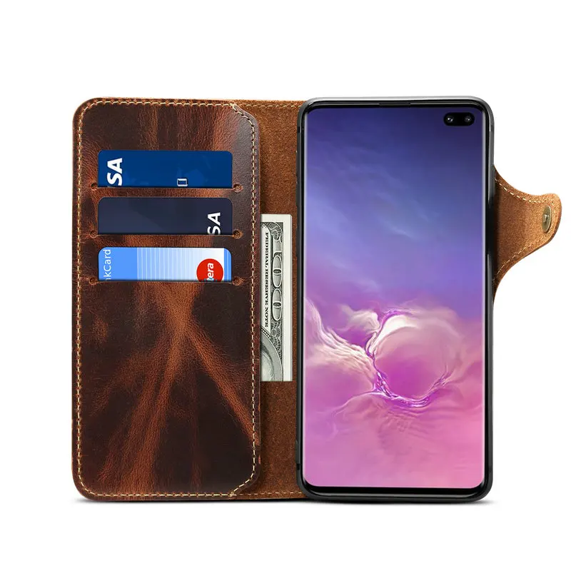 S 21 Ультра 5G Натуральная кожа флип чехол для Samsung S21 плюс S20 Роскошные Обложка книги