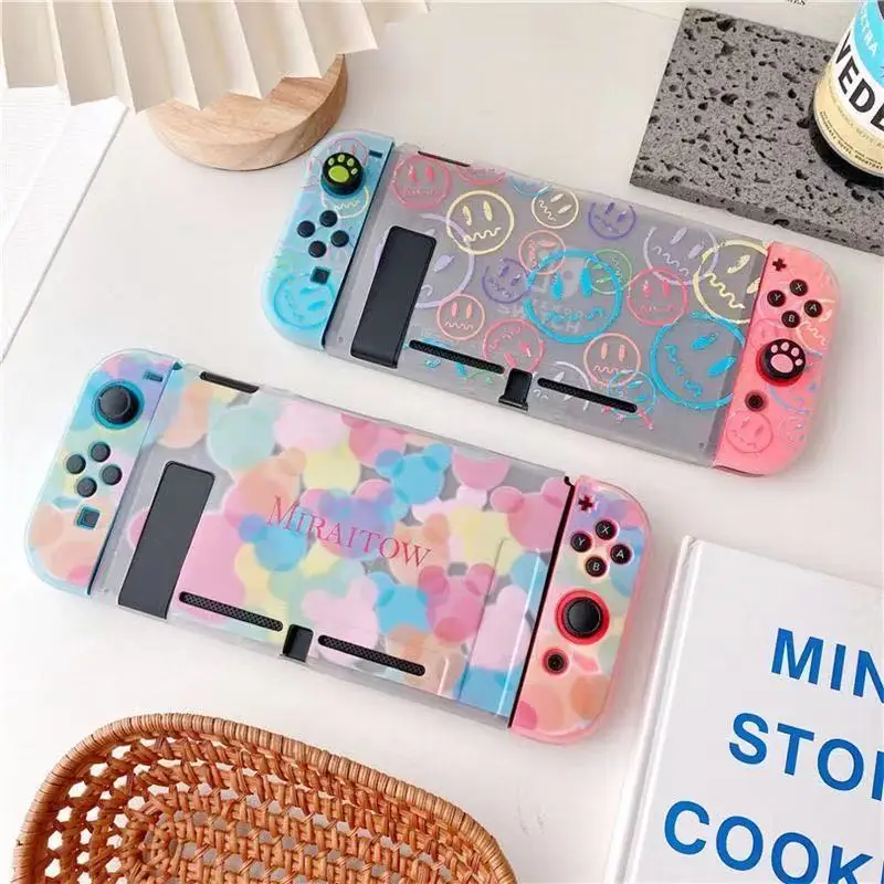 

New Soft TPU Skin Case Shell for Nintendo Switch Console for Joy-Con Controller Protection Dockable Cute Pink Cover Accessory