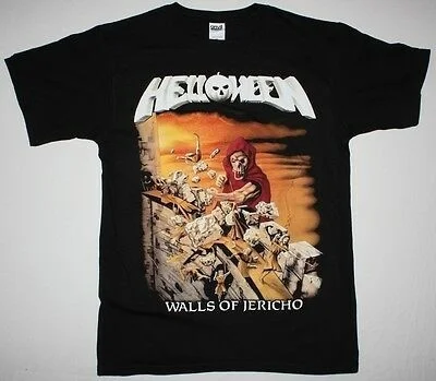 

HELLOWEEN WALLS OF JERICHO'85 GAMMA RAY IRON SAVIOUR RAGE NEW BLACK T-SHIRT