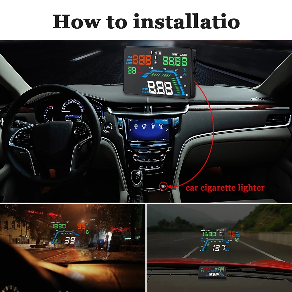 WIIYII дисплей hud автомобильный Q7 gps Спидометр для зеркала Автомобиль Велосипед