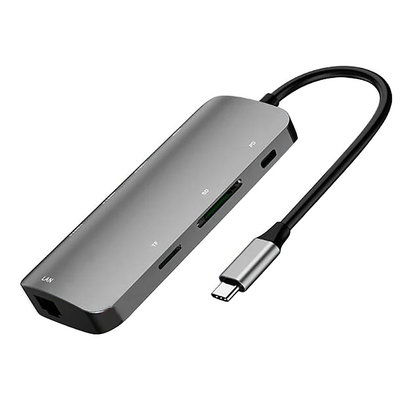 Тип тип c док станция 8 в 1 3 Порты и разъёмы USB разветвитель/HDMI/Gigabit LAN PD зарядки