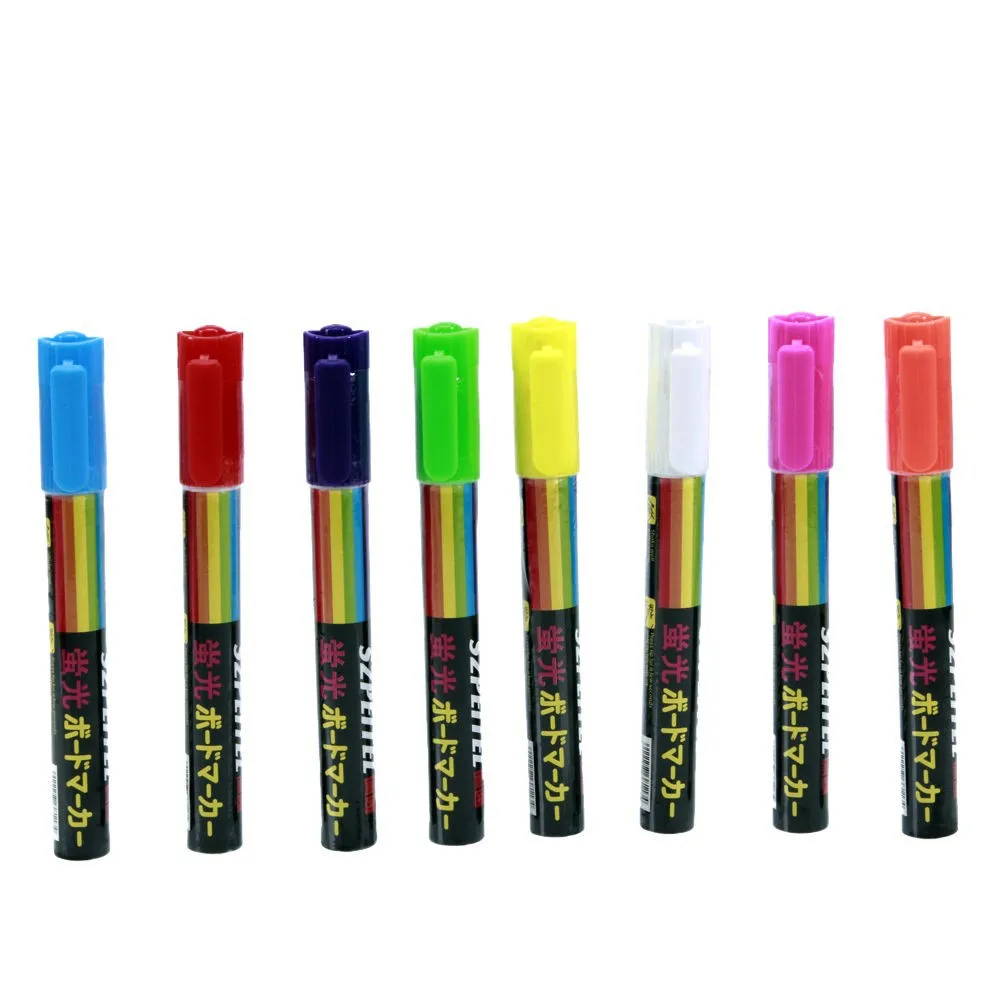 

1 set 8pcs Freen Shipping Highlighter Fluorescent Liquid Chalk Marker Pen For LED Writing Board