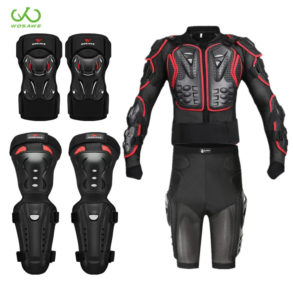 WOSAWE Motocross Protective Suit Armor Jackets Set Bandage Protection Guard Brace Kneepad Motorcycle Body Gear | Автомобили и