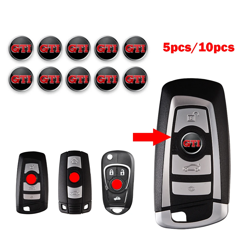 

14mm Car Remote Key Fob Emblem Badge Radio Button Sticker Replacement for Volkswagen VW GTI Golf Tiguan Passat B5 B6 B7 CC Jetta