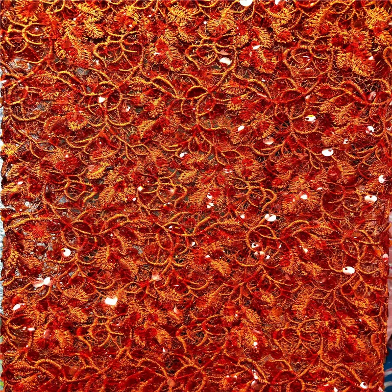 Африканская кружевная ткань Вышитое кружево с бусинами африканская