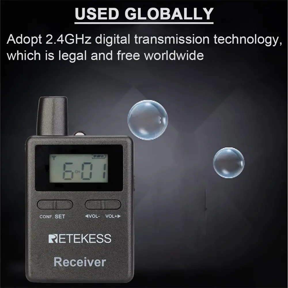 Беспроводной приемник Retekess TT105 10pc для профессиональной системы экскурсий 2 4 ГГц