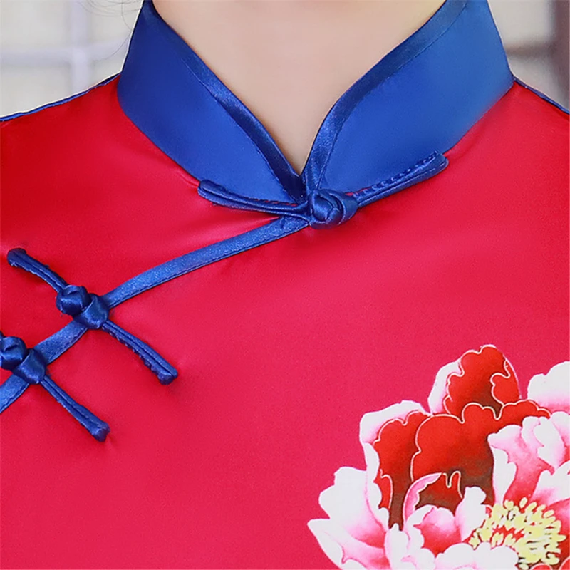 

Cheongsam slim sexy ladies banquet elegant dresses new satin long Chinese style plus size women's dresses show clothes chinoise