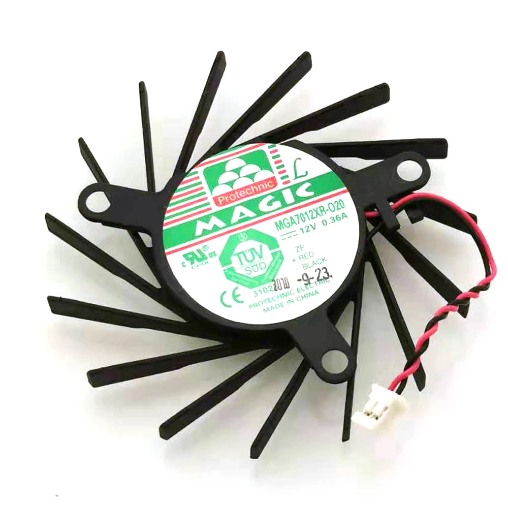 Вентилятор VGA для видеокарты XFX HD5770 HD6770 MGA7012XR-O20 12 В 0 36 А 75 мм 52x48x36 2 провода контакта