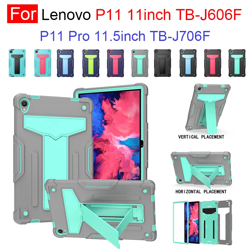 

For Lenovo Tab P11 TB-J606F P11 Pro J706F Full Body Heavy Duty Rugged Shockproof Protective Rugged Case with Kickstand