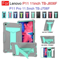 for lenovo tab p11 tb j606f p11 pro j706f full body heavy duty rugged shockproof protective rugged case with kickstand