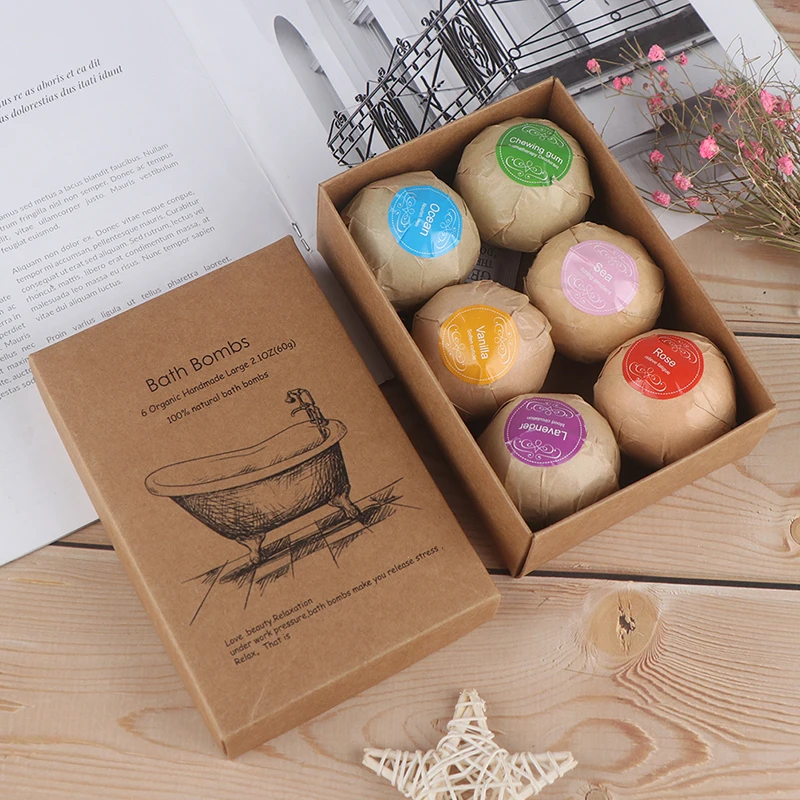 

6 шт органическая соль для ванны тело эфирное масло шарик для ванной средства ухода за кожей Отбеливающий легкость отдохнуть, игрушка для сн...