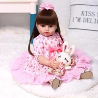 55cm bebe doll reborn baby toddler girl pink princess toy very soft full body silicone girl doll