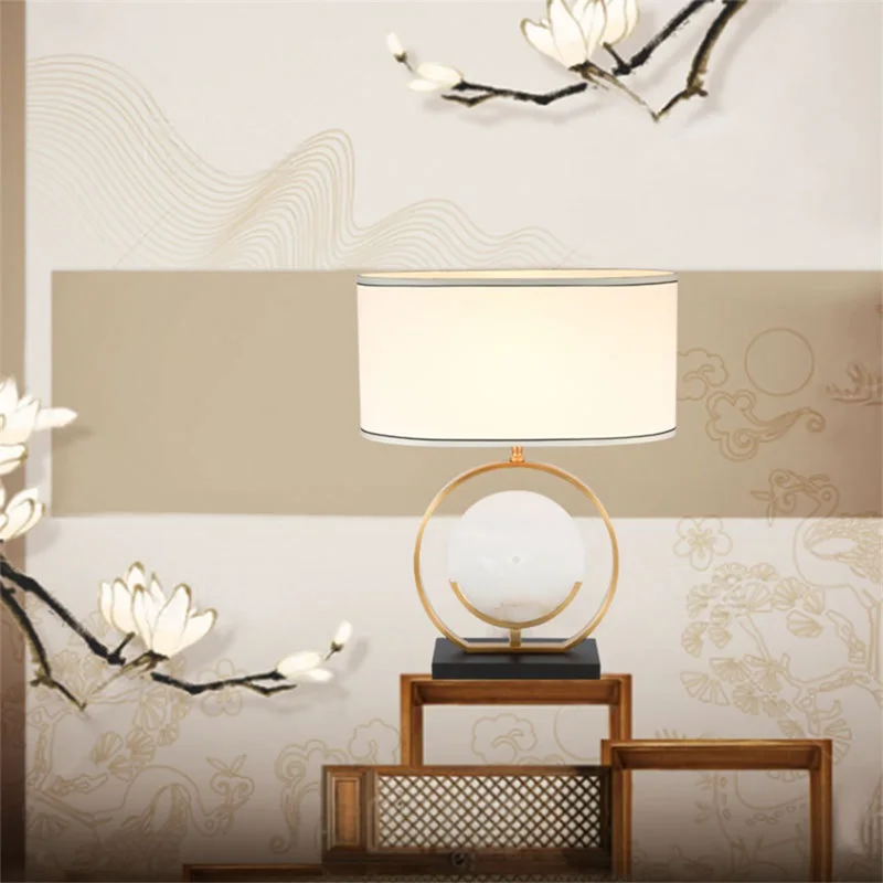 

OURFENG Modern Desk Light LED Table Lamp Luxury Design Marble Decorative Hotel Living Room Bedroom Office