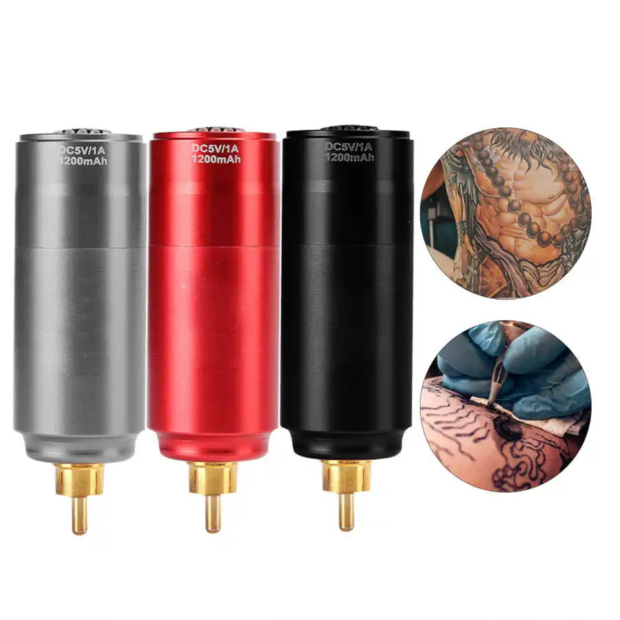Wirelss тату машина источник питания мотор ручка RCA Вилка 1200 мАч портативная большая