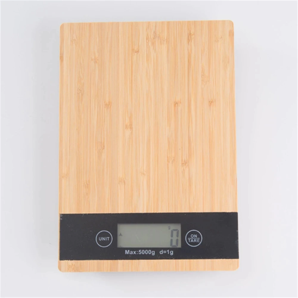

Кухонные весы бамбук с светодиодный дисплей бытовой выпечки еды весы 5кг/1 г деревянные кухонные весы водонепроницаемые электронные весы
