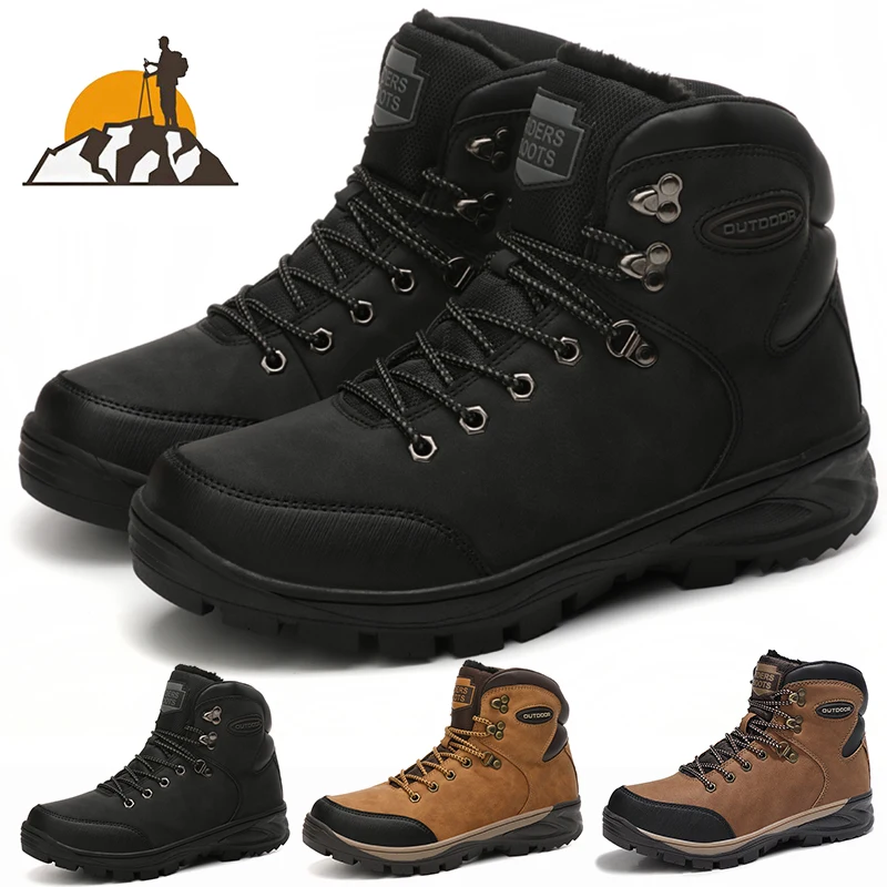 

New Outdoor Waterproof Hiking Shoes Men Winter Boots Wear-Resistant Hiking Boots High-quality Men Lace-up Sneakers Fishing Shoes