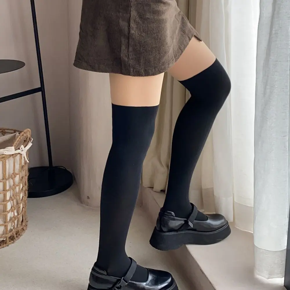 Новые весенне-осенние женские комбинированные колготки черные Соблазнительные