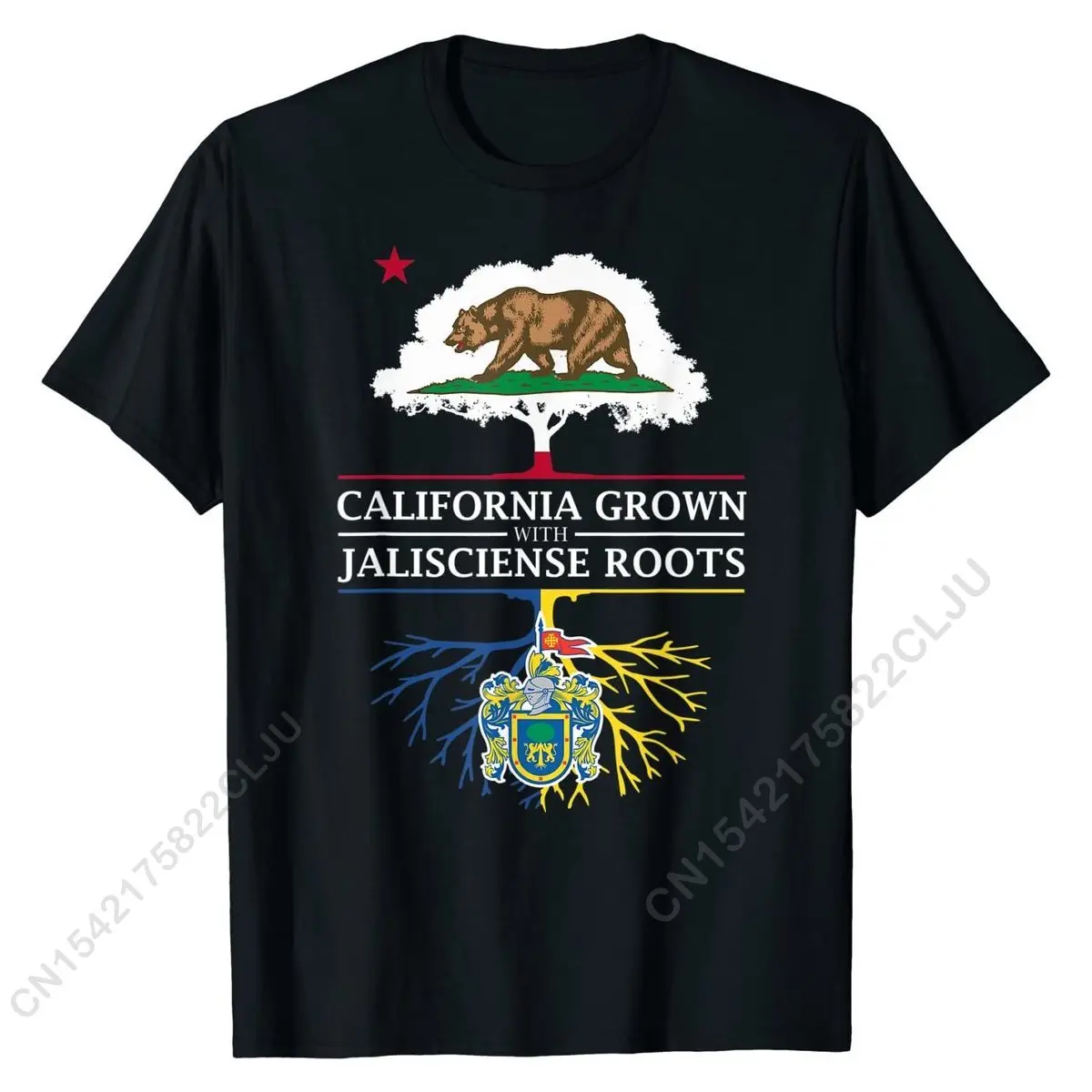 

California Grown With Jalisciense Roots - Jalisco T-Shirt Cotton Men Tops Shirt Design Top T-shirts Europe Brand New