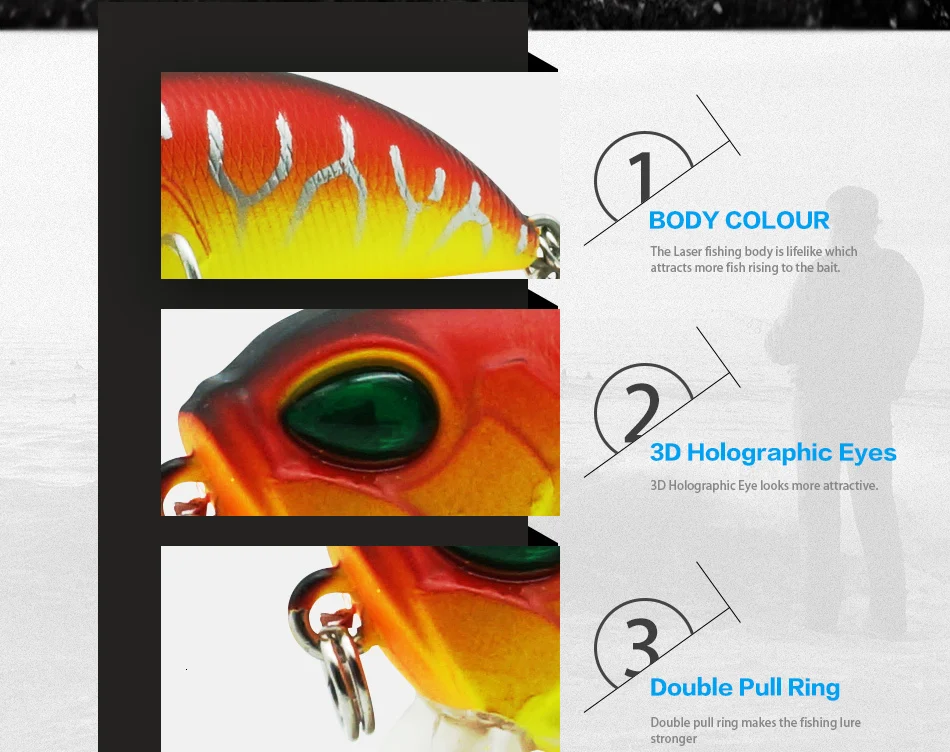 Thritop Crankbait рыболовные приманки-Воблеры искусственные жесткие приманки 3D глаза TP067 5 см 7 г 5 различных цветов