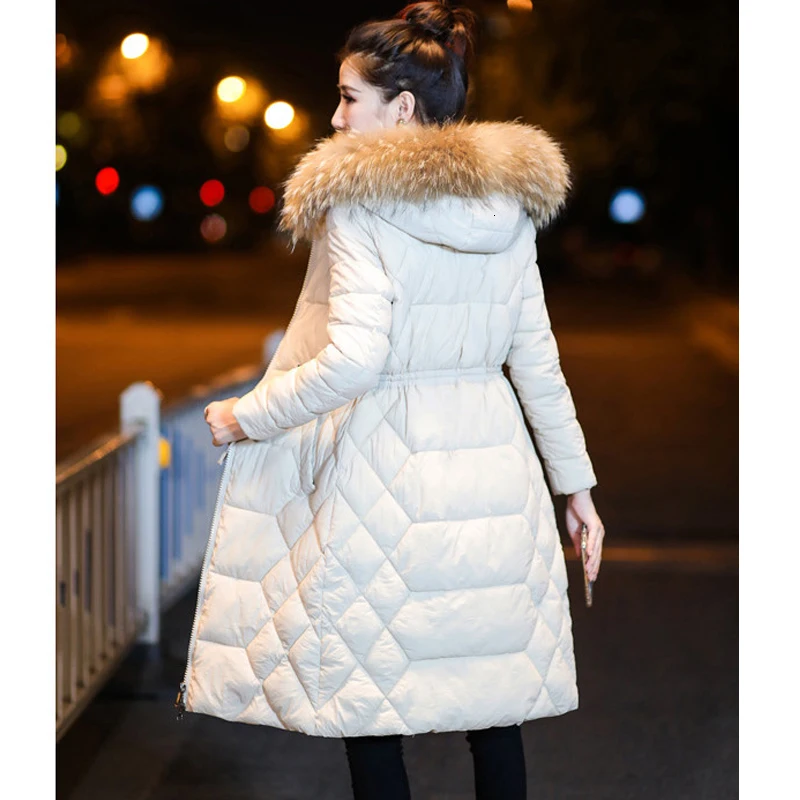 Winter ash Women Plus Size Slim jas Cato Fat Hot Long Parka Mujer Bontkraag Capuchon Female CM1039 | Женская одежда